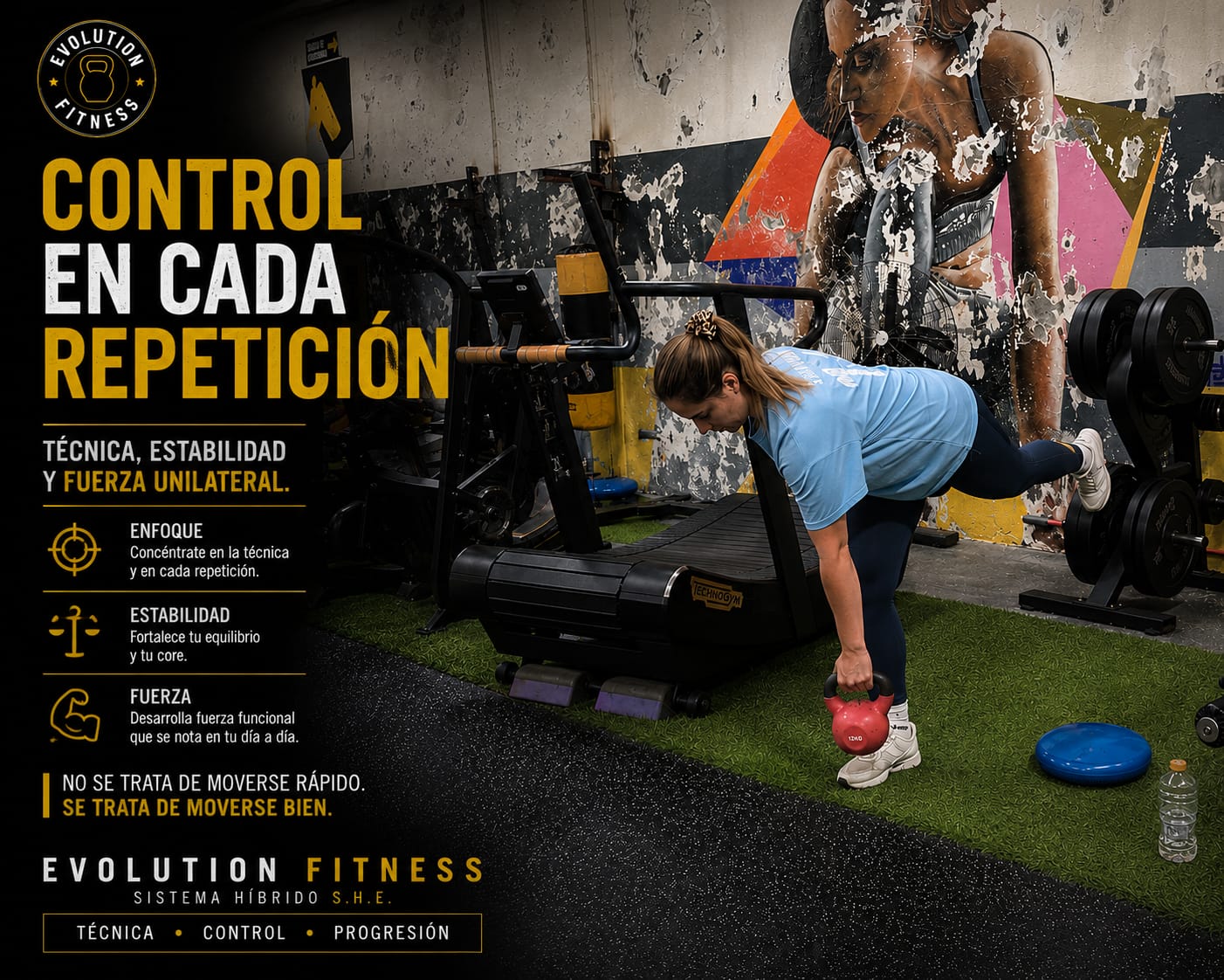 Material visual de entrenamiento con propósito en Evolution Fitness