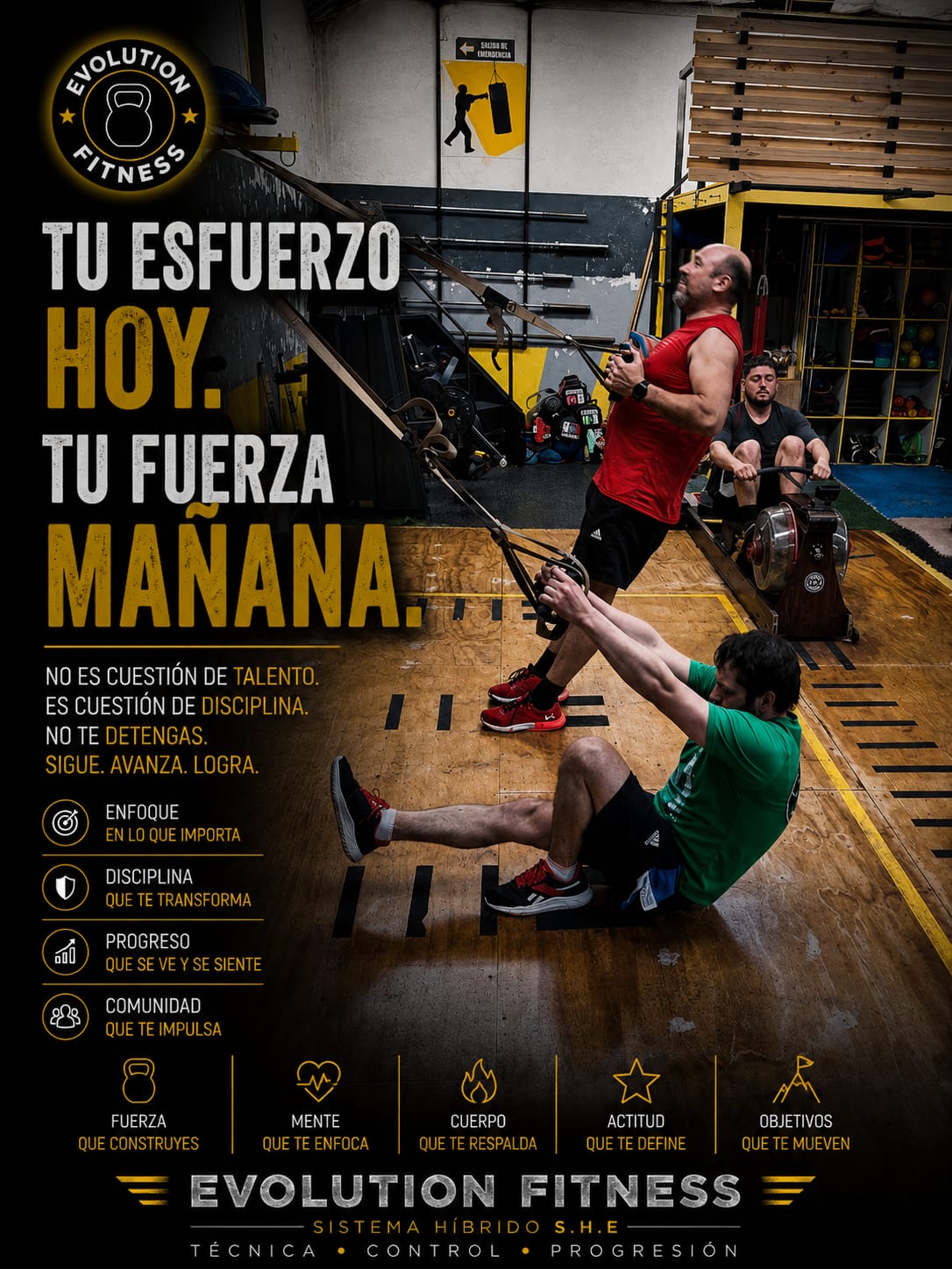 Pieza motivacional Tu esfuerzo hoy, tu fuerza mañana de Evolution Fitness