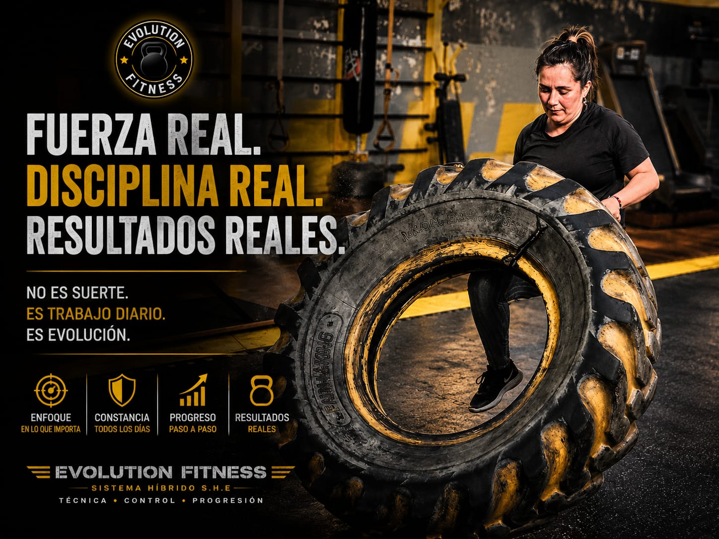Fuerza real y resultados reales en Evolution Fitness