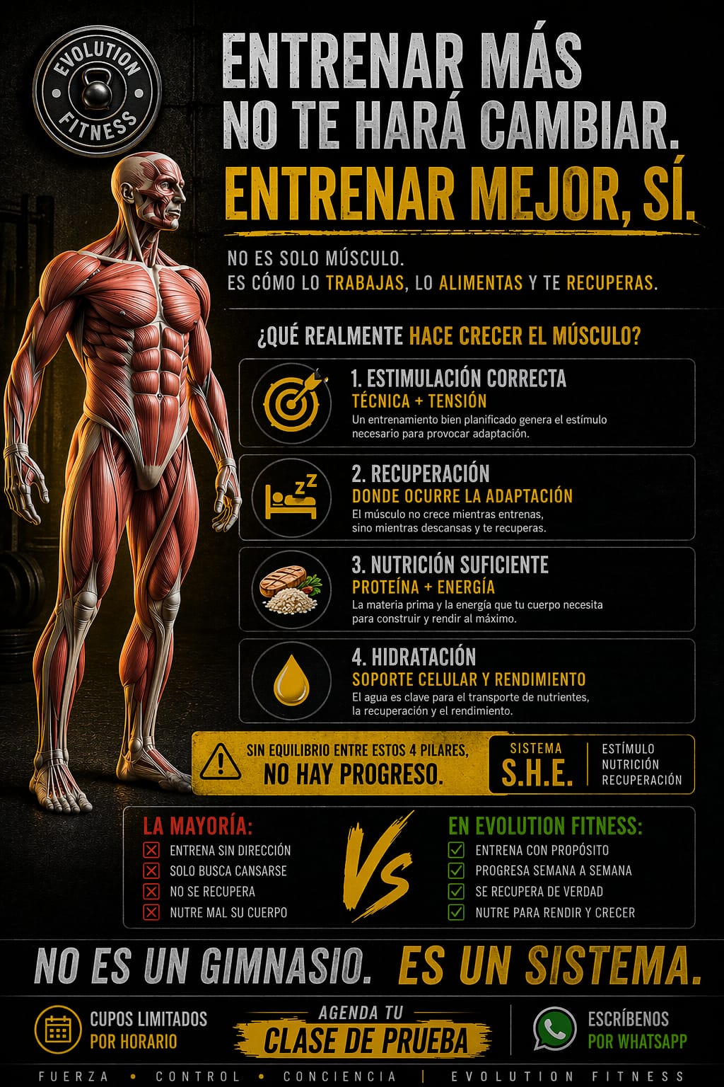 Pieza educativa del Sistema S.H.E. sobre entrenar con método y progresión
